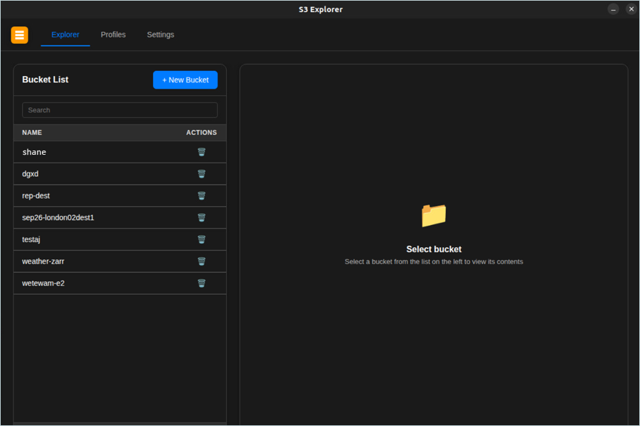 S3 Explorer guide - Open the Explorer tab to view e2 buckets