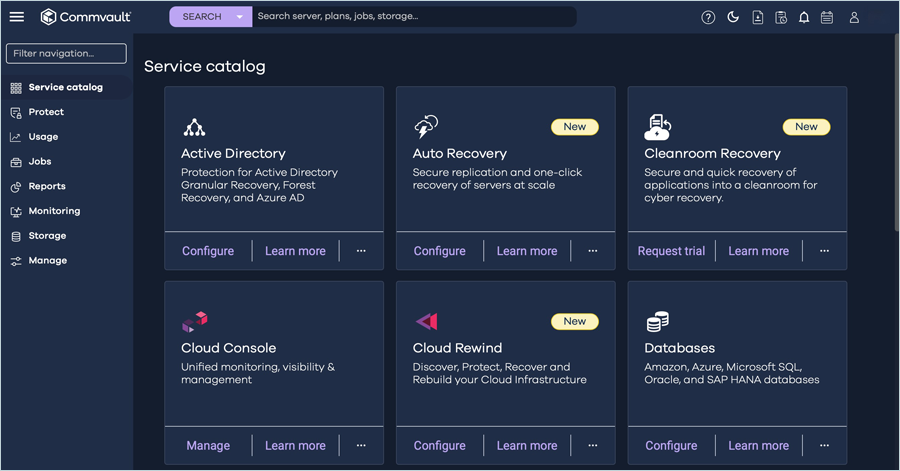 Commvault cloud guide - Log in to the Commvault account