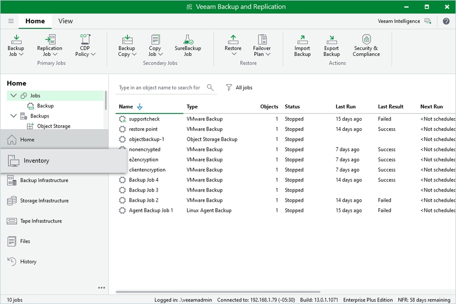 Veeam Proxmox Guide - click inventory
