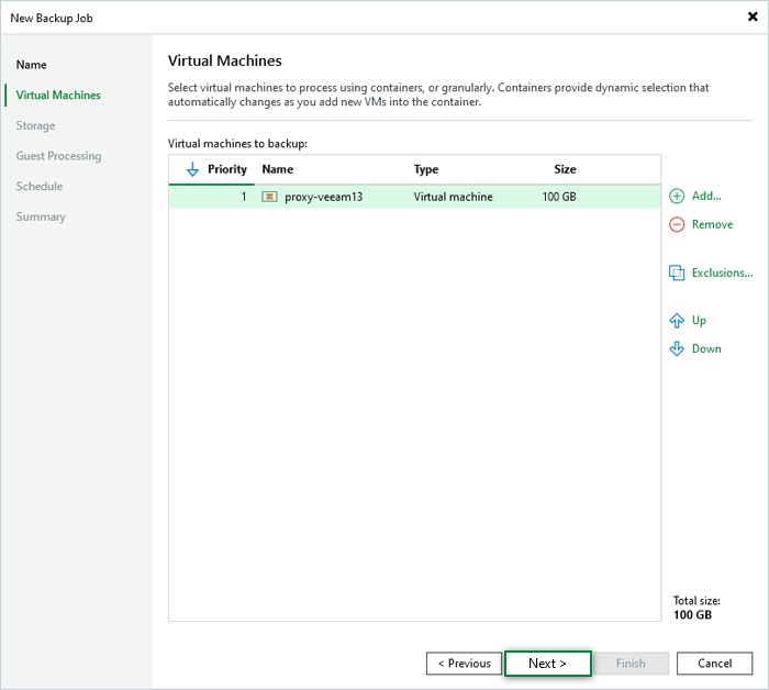 Veeam Proxmox Guide - add VM for backup