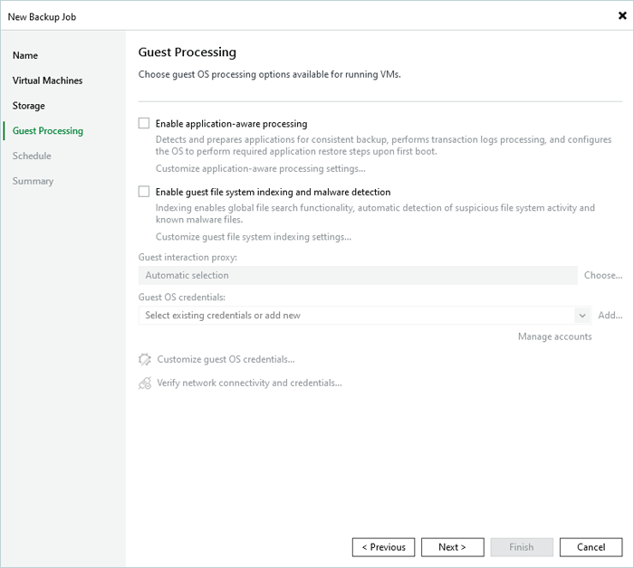 Veeam Proxmox Guide - guest processing window