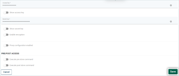 Storware guide - Click save to store configuration